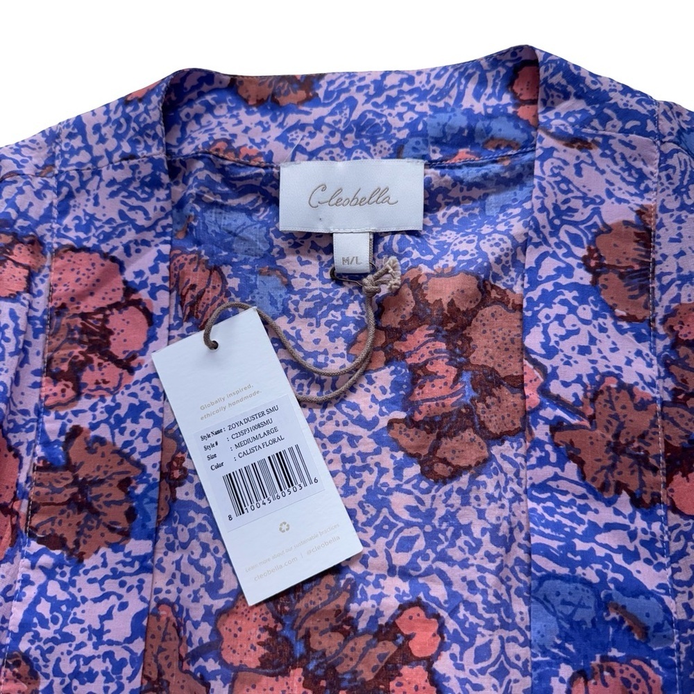 Cleobella Floral Tunic in Blue and Pink - Picture 7 of 11